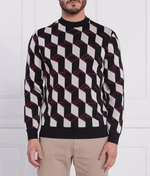 Свитер шерстяной Emporio Armani Regular Fit, черный