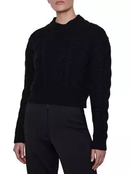 Свитер Шерстяной Frame косой вязки, черный