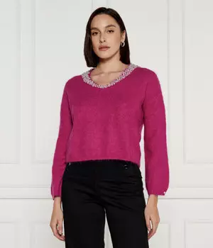 Свитер шерстяной Liu Jo Regular Fit, фуксия