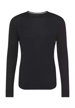 Свитер шерстяной, манжеты в рубчик, в крапинку, мужской Galeria, черный