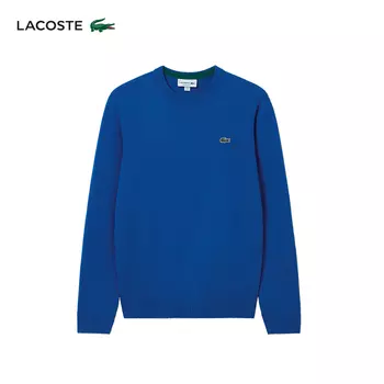 Свитер шерстяной мужской Lacoste с логотипом, зеленый