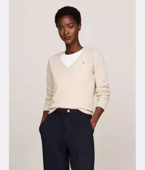 Свитер шерстяной Tommy Hilfiger Regular Fit, экрю