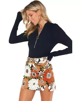 Свитер Show Me Your Mumu Charlie Zip Sweater, цвет Black Rib Knit