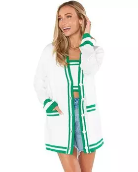 Свитер Show Me Your Mumu Lambert Cardigan, цвет Green Stripe Knit