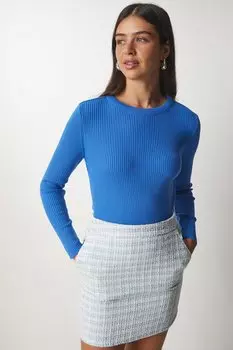 Свитер - Синий - Классический крой Happiness stanbul, синий