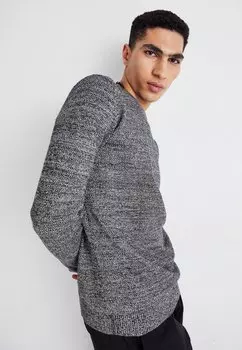 Свитер Slhmax Structure Crew Neck Selected, цвет oatmeal/black