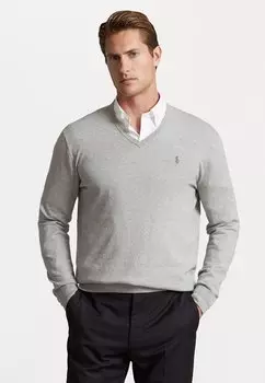 Свитер SLIM FIT V NECK Polo Ralph Lauren, светло-серый вереск