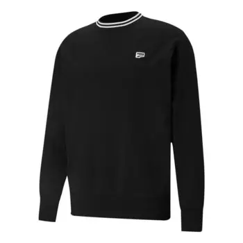 Свитер small logo crew neck sweatshirts 'black white' Puma, черный