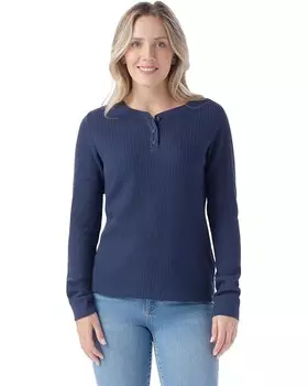 Свитер Smartwool Waffle Long Sleeve Henley, цвет Deep Navy
