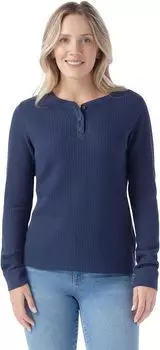 Свитер Smartwool Waffle Long Sleeve Henley, цвет Deep Navy