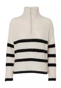 Свитер, смесь шерсти мериноса, воротник тройер, женский SELECTED FEMME, цвет Birch Black