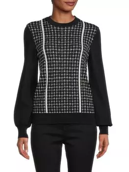 Свитер смешанной вышивки Yal New York, черный