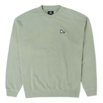 Свитер sneakers patch loose fit sweatshirt 'summit sage' Converse, зеленый