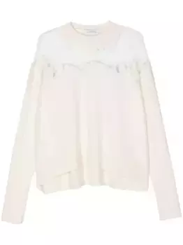 Свитер со полупрозрачной вставкой Viktor & Rolf, белый