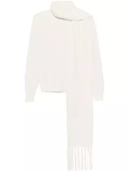 Свитер со съемным шарфом SANDRO, белый