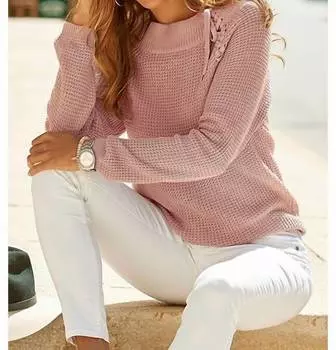 Свитер со шнуровкой «Розовый» LASCANA