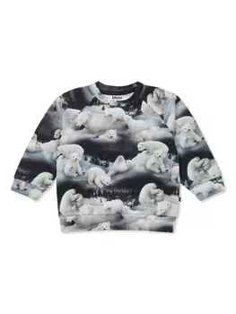 Свитер со снежными медведями Molo, синий