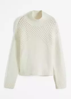 Свитер со структурой Bodyflirt, белый