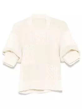 Свитер со вставками Sacai, белый