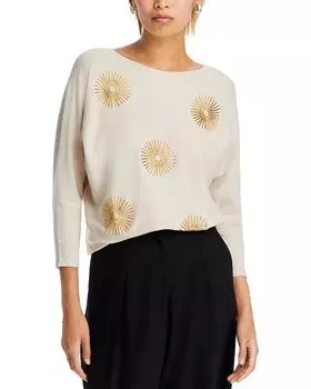 Свитер со звездами Sioni, белый