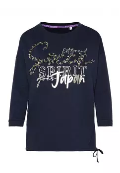 Свитер soccx 'Konnichiwa', темно-синий