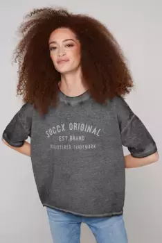 Свитер SOCCX со спущенными плечами, черный