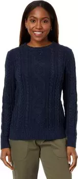 Свитер Soft Cotton Fisherman Crew Neck L.L.Bean, цвет Navy Donegal
