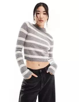 Свитер Soft Touch в серую полоску Stradivarius