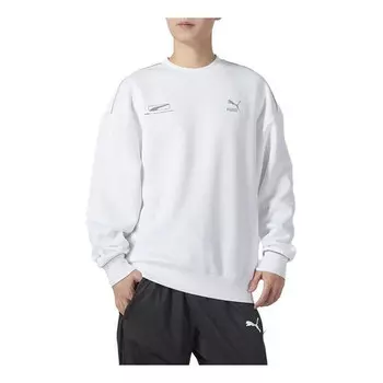 Свитер solid color casual sweater 'white' Puma, белый