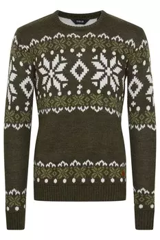 Свитер !Solid NORWIG, темно-зеленый