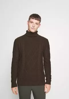 Свитер Solid, темно коричневый