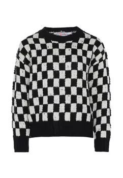 Свитер Sookie Sweater, белый черный клеточный