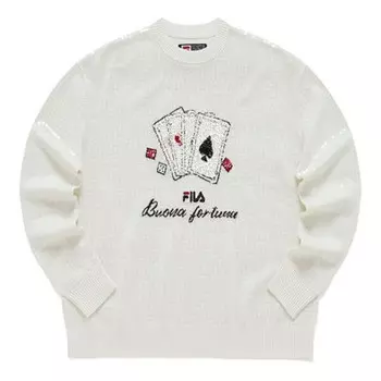 Свитер sport graphic sweater 'white black' Fila, белый