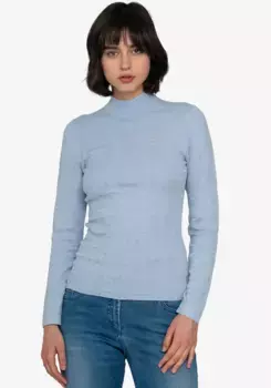 Свитер Sportalm Kitzbhel с воротником стойкой и структурированным узором, голубой