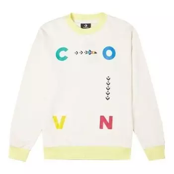 Свитер sports contrast letter print crew neck sweatshirt 'white' Converse, белый