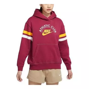 Свитер sportswear alphabet logo printing fleece hoodie red Nike, красный