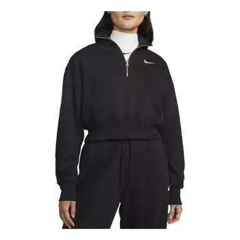 Свитер sportswear phoenix fleece 'black' Nike, черный