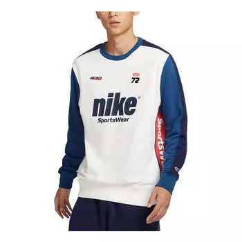 Свитер sportwear club crew-neck sweatshirt asia sizing 'sail blue' Nike, мультиколор
