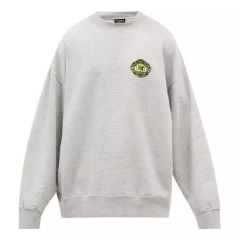 Свитер sporty b crest logo crewneck sweater 'grey' Balenciaga, серый