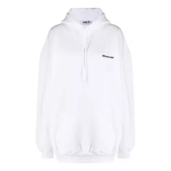 Свитер ss21 small label logo cotton hoodie white Balenciaga, белый