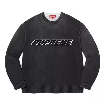 Свитер ss23 week 2 printed washed sweater 'black' Supreme, черный