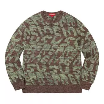 Свитер stacked sweater 'brown green' Supreme, коричневый