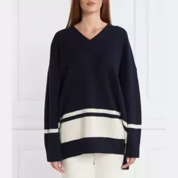 Свитер стандартного кроя из шерсти Nuraghe Max Mara, синий