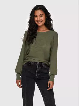 Свитер стандартного кроя Only, зеленый