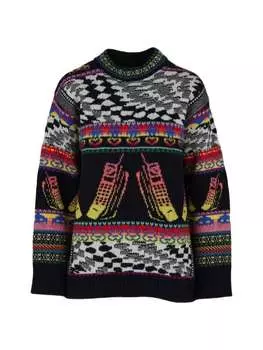 Свитер Stella McCartney из натуральной шерсти Keep in touch, мультиколор