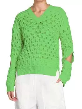 Свитер Stella Mccartney в крупную сеточку, зеленый