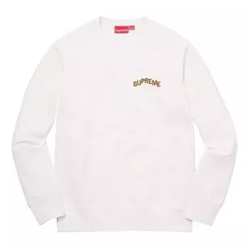 Свитер step arc crewneck sweater 'white brown' Supreme, белый