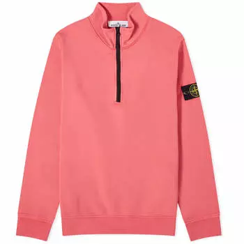Свитер Stone Island Garment Dyed Half Zip, фуксия