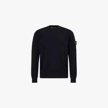 Свитер Stone Island с логотипом-нашивкой из шерстяной смеси, черный