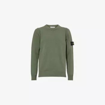 Свитер Stone Island с логотипом-нашивкой из шерстяной смеси, зеленый